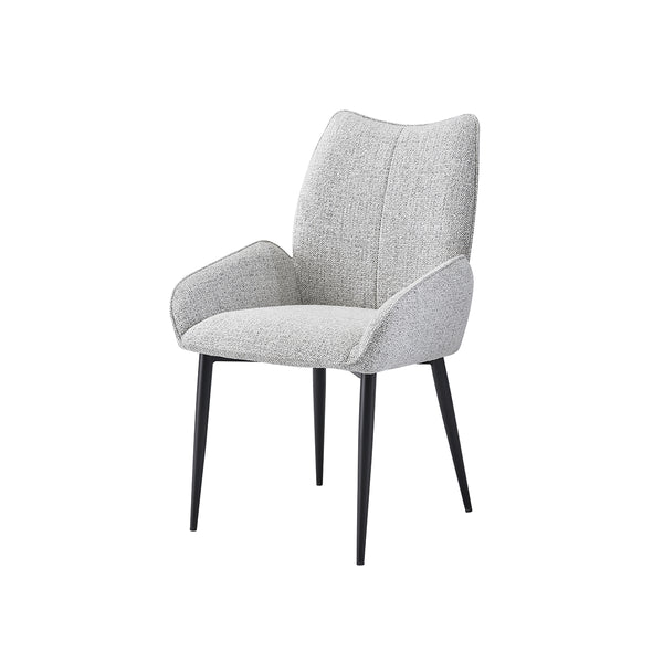 SILLA DE COMEDOR EN TELA GRIS Y PATAS NEGRAS