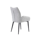 SILLA DE COMEDOR EN TELA GRIS Y PATAS NEGRAS
