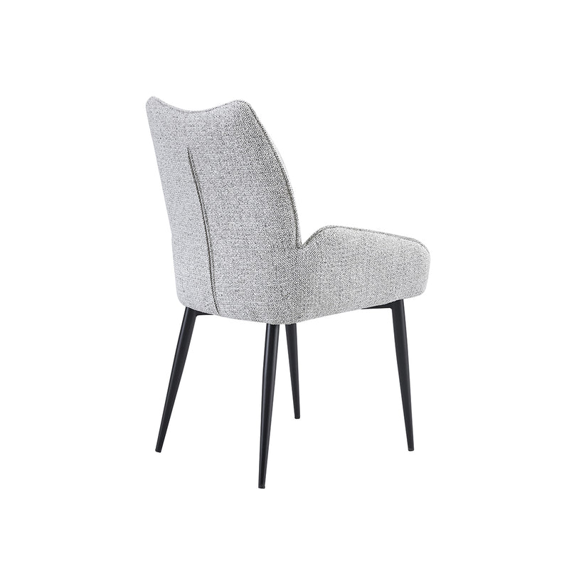 SILLA DE COMEDOR EN TELA GRIS Y PATAS NEGRAS