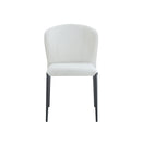 SILLA DE COMEDOR EN TELA BLANCA Y PATAS NEGRAS