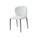 SILLA DE COMEDOR EN TELA BLANCA Y PATAS NEGRAS