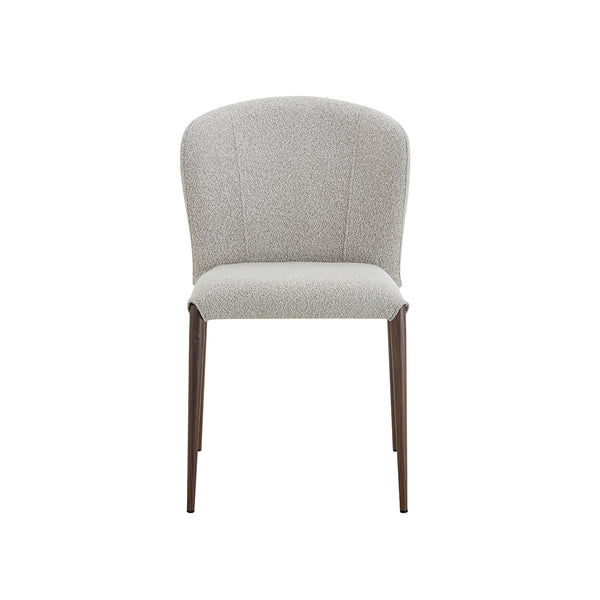 SILLA DE COMEDOR EN TELA BEIGE Y PATAS ACABADO DE MADERA