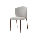SILLA DE COMEDOR EN TELA BEIGE Y PATAS ACABADO DE MADERA
