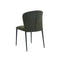 SILLA DE COMEDOR EN TELA VERDE Y PATAS NEGRAS