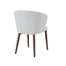 SILLA DE COMEDOR EN TELA TEXTURIZADA BEIGE Y PATAS ACABADO DE MADERA