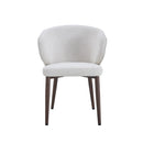 SILLA DE COMEDOR EN TELA TEXTURIZADA BEIGE Y PATAS ACABADO DE MADERA