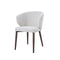 SILLA DE COMEDOR EN TELA TEXTURIZADA BEIGE Y PATAS ACABADO DE MADERA