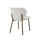 SILLA DE COMEDOR EN TELA TEXTURIZADA BEIGE Y PATAS ACABADO DE MADERA