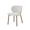 SILLA DE COMEDOR EN TELA TEXTURIZADA BEIGE Y PATAS ACABADO DE MADERA