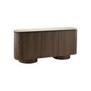 BUFETERA TOPE ESTILO MARMOL Y BASE ACABADO DE MADERA