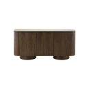 BUFETERA TOPE ESTILO MARMOL Y BASE ACABADO DE MADERA