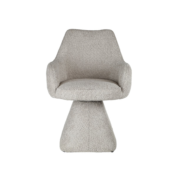 SILLA DE COMEDOR CON ASIENTO GIRATORIO EN TELA TAUPE