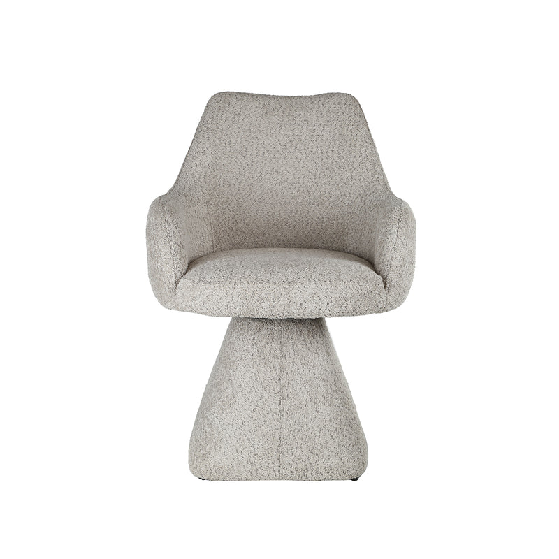 SILLA DE COMEDOR CON ASIENTO GIRATORIO EN TELA TAUPE