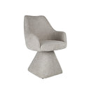 SILLA DE COMEDOR CON ASIENTO GIRATORIO EN TELA TAUPE