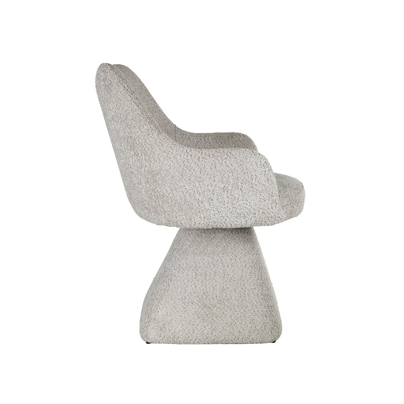 SILLA DE COMEDOR CON ASIENTO GIRATORIO EN TELA TAUPE