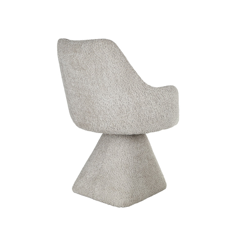 SILLA DE COMEDOR CON ASIENTO GIRATORIO EN TELA TAUPE