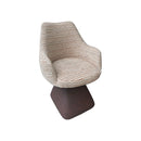 SILLA DE COMEDOR CON ASIENTO GIRATORIO EN TELA DE RAYAS