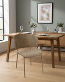 SILLA DE COMEDOR EN TELA MARRON Y PATAS TAUPE