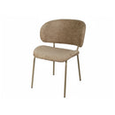 SILLA DE COMEDOR EN TELA MARRON Y PATAS TAUPE