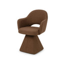 SILLA DE COMEDOR EN TELA MARRON CON ASIENTO GIRATORIO