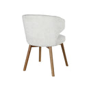 SILLA DE COMEDOR EN TELA BEIGE Y PATAS ACABADO DE MADERA