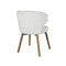 SILLA DE COMEDOR EN TELA BEIGE Y PATAS ACABADO DE MADERA