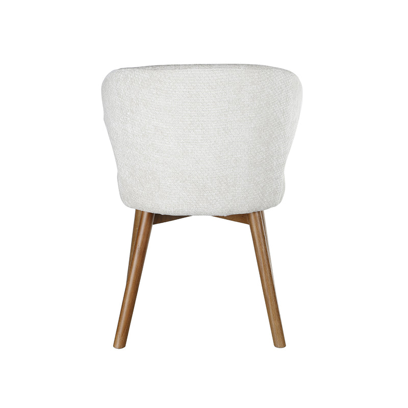SILLA DE COMEDOR EN TELA BEIGE Y PATAS ACABADO DE MADERA