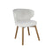 SILLA DE COMEDOR EN TELA BEIGE Y PATAS ACABADO DE MADERA