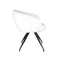 SILLA DE COMEDOR CON ASIENTO GIRATORIO EN TELA BLANCA Y PATAS NEGRAS