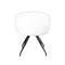 SILLA DE COMEDOR CON ASIENTO GIRATORIO EN TELA BLANCA Y PATAS NEGRAS