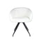 SILLA DE COMEDOR CON ASIENTO GIRATORIO EN TELA BLANCA Y PATAS NEGRAS