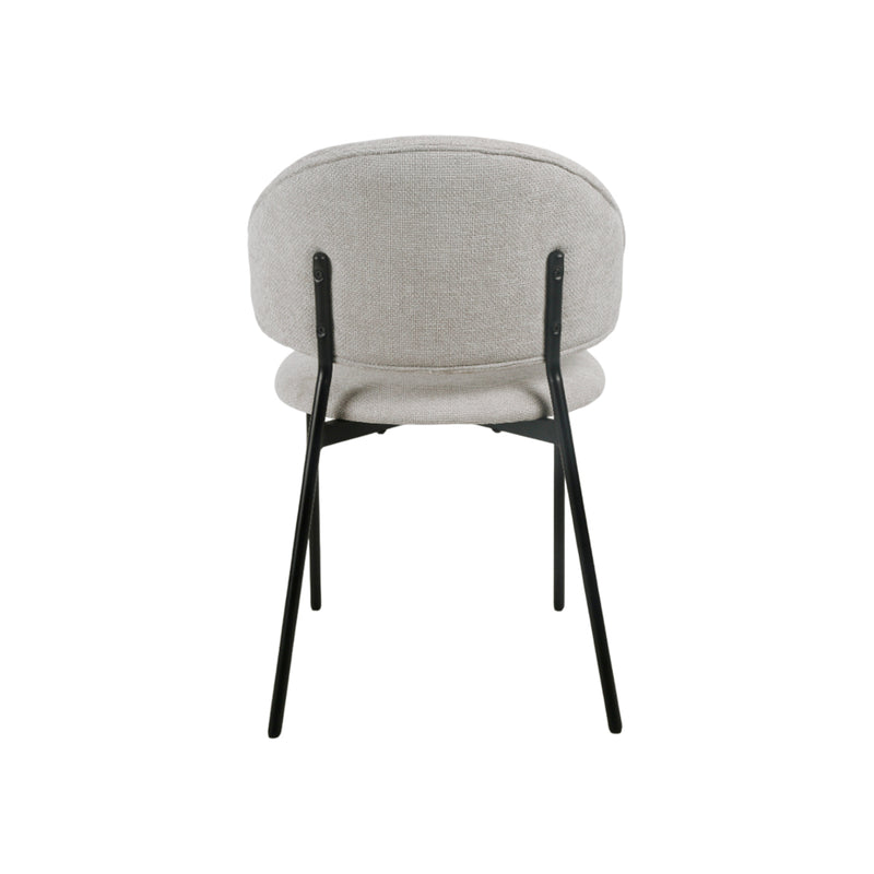 SILLA DE COMEDOR EN TELA GRIS Y PATAS NEGRAS