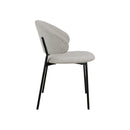 SILLA DE COMEDOR EN TELA GRIS Y PATAS NEGRAS