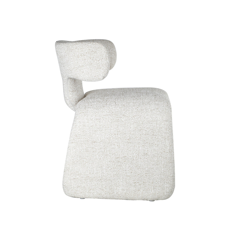 SILLA DE COMEDOR EN TELA TEXTURIZADA MARRON CON BLANCO