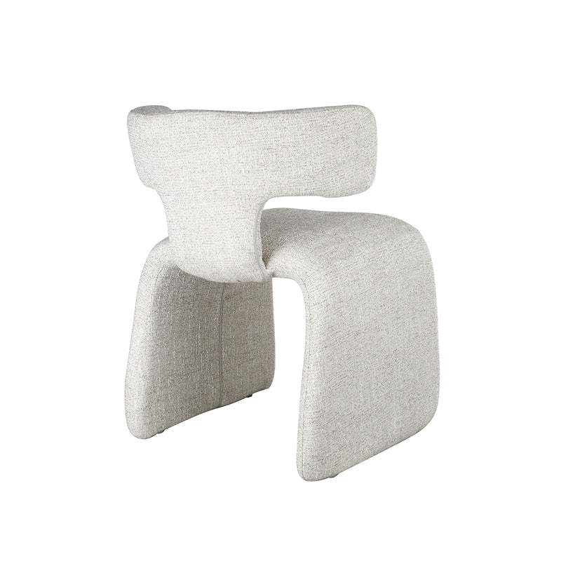 SILLA DE COMEDOR EN TELA TEXTURIZADA MARRON CON BLANCO