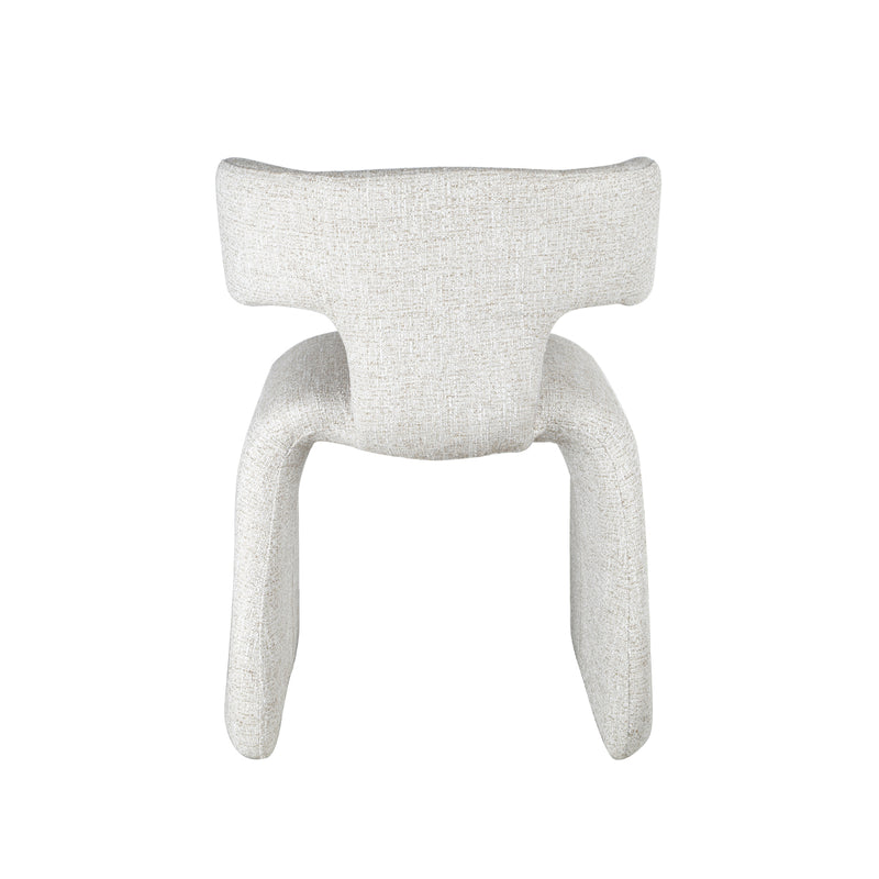 SILLA DE COMEDOR EN TELA TEXTURIZADA MARRON CON BLANCO