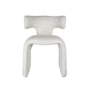 SILLA DE COMEDOR EN TELA TEXTURIZADA MARRON CON BLANCO