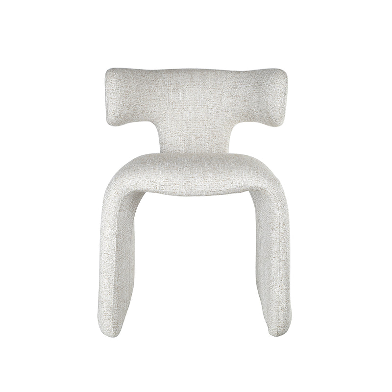 SILLA DE COMEDOR EN TELA TEXTURIZADA MARRON CON BLANCO