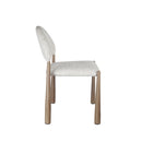 SILLA DE COMEDOR EN TELA TEXTURIZADA MARRON CON BLANCO
