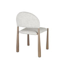 SILLA DE COMEDOR EN TELA TEXTURIZADA MARRON CON BLANCO