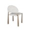 SILLA DE COMEDOR EN TELA TEXTURIZADA MARRON CON BLANCO