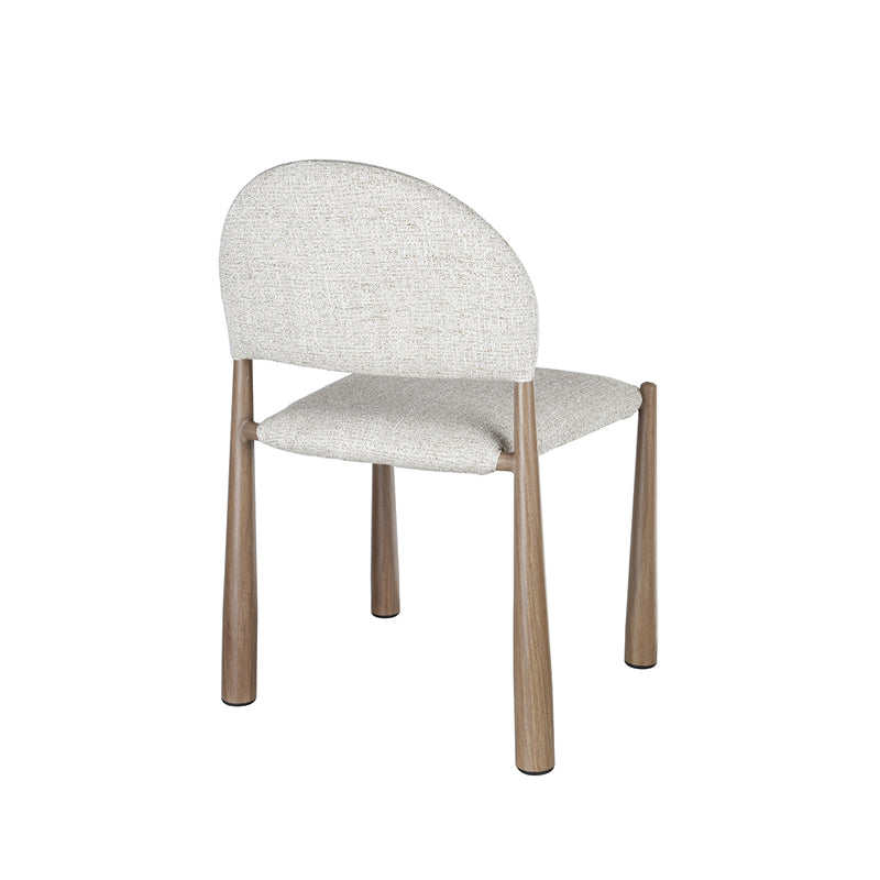 SILLA DE COMEDOR EN TELA TEXTURIZADA MARRON CON BLANCO