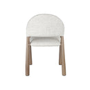 SILLA DE COMEDOR EN TELA TEXTURIZADA MARRON CON BLANCO
