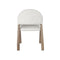 SILLA DE COMEDOR EN TELA TEXTURIZADA MARRON CON BLANCO