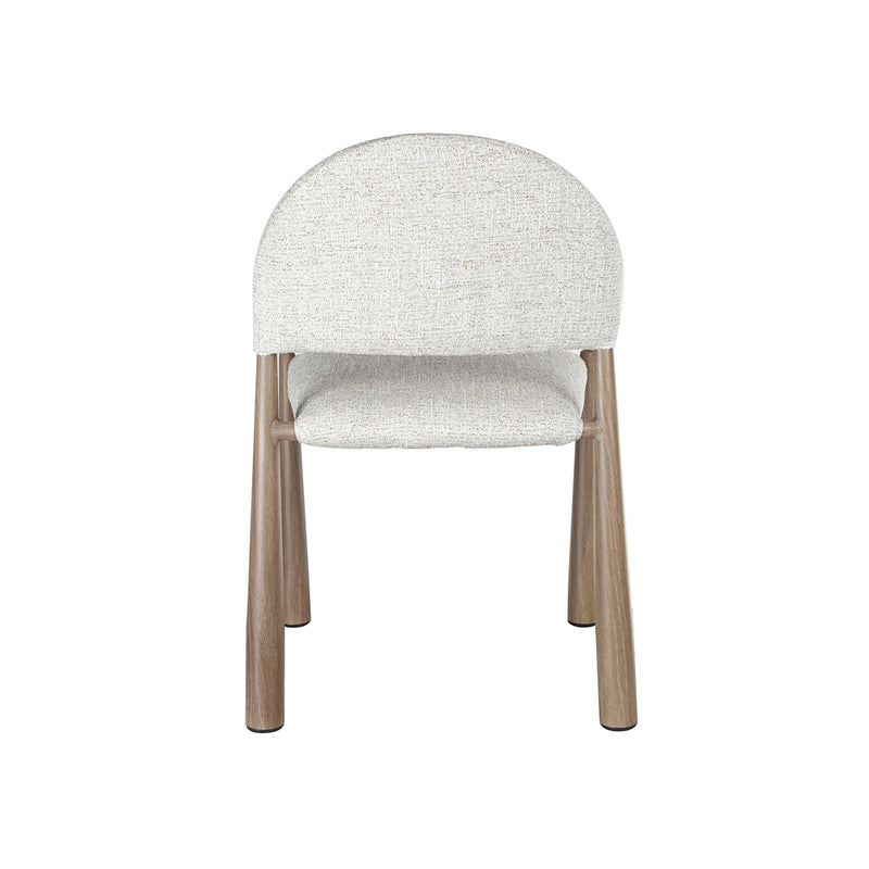 SILLA DE COMEDOR EN TELA TEXTURIZADA MARRON CON BLANCO
