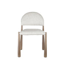 SILLA DE COMEDOR EN TELA TEXTURIZADA MARRON CON BLANCO