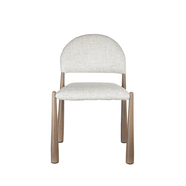 SILLA DE COMEDOR EN TELA TEXTURIZADA MARRON CON BLANCO