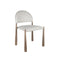 SILLA DE COMEDOR EN TELA TEXTURIZADA MARRON CON BLANCO
