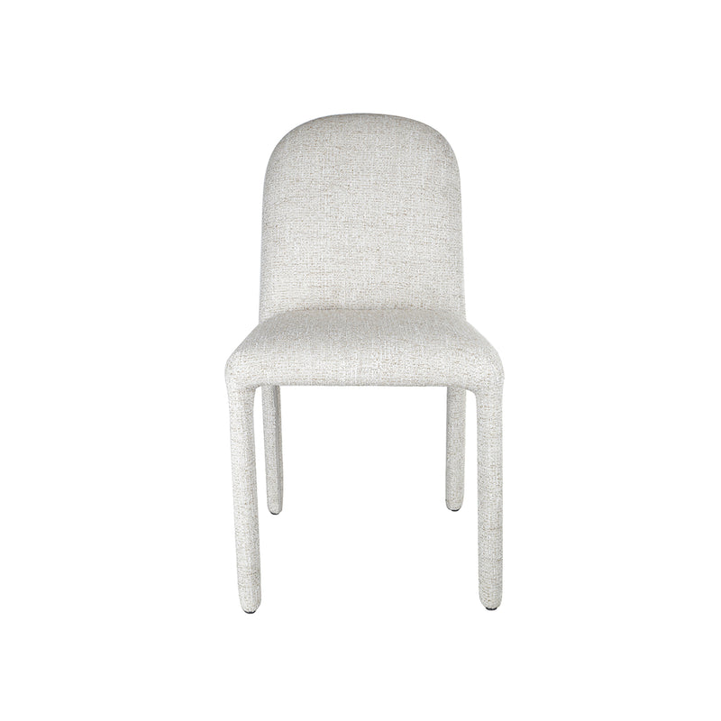 SILLA DE COMEDOR EN TELA TEXTURIZADA MARRON CON BLANCO