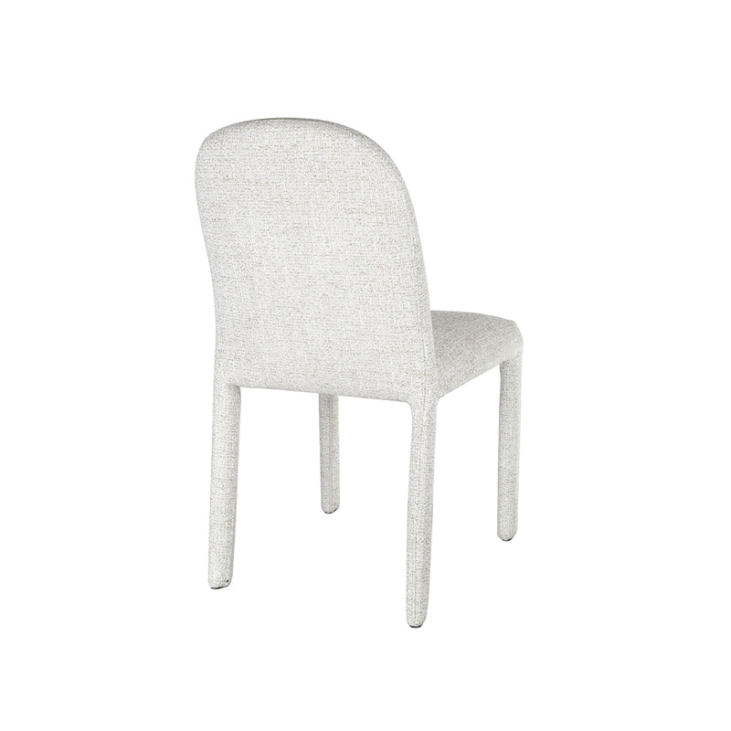 SILLA DE COMEDOR EN TELA TEXTURIZADA MARRON CON BLANCO